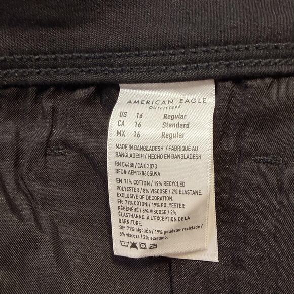 American Eagle Jeans Womens 16 Black Kick Boot Next Level Stretch 33W - Picture 10 of 14